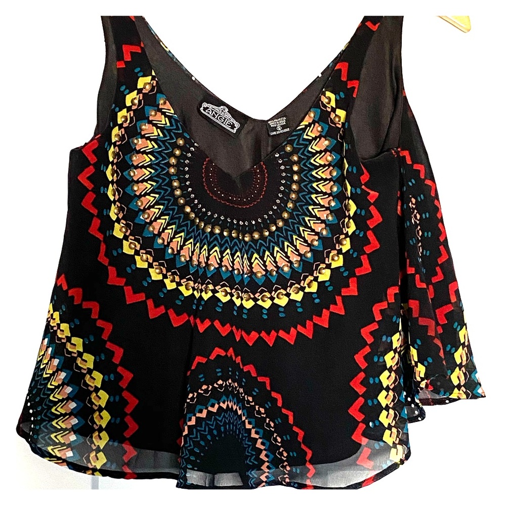 Angie gold embellished crop top